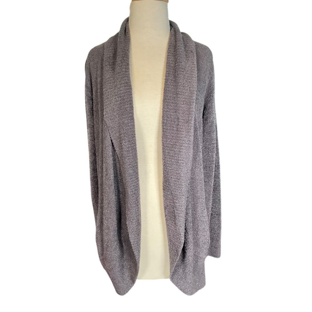 Barefoot Dreams Long Cardigan Womens Size Medium Heather Gray Open Front Sweater